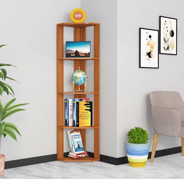 Das Revolt Wooden Multipurpose Book Storage Display Organizer Rack Showcase Stand Engineered Wood Semi-Open Book Shelf