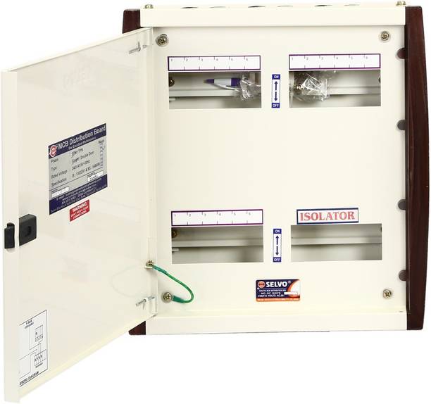 Selvo 6 WAY Three Phase Neutral (TPN) Double Door Distribution Board Distribution Board
