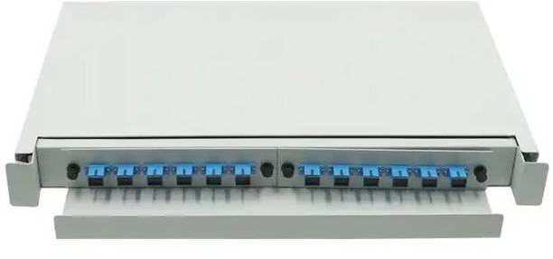 HANUTECH 12 Port SC/UPC Patch Panel, Pigtail Loaded, Rack Mount, Sliding Type Distribution Board