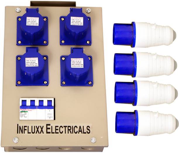 Influxx Double 32Amps 3 Pin Plug and Socket , DP MCB With Metal Box Distribution Board