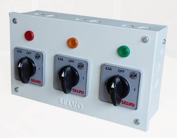 Selvo 63A Three Phase Neutral Phase selector Enclosure ( Rotary switches Fitted ) Distribution Board