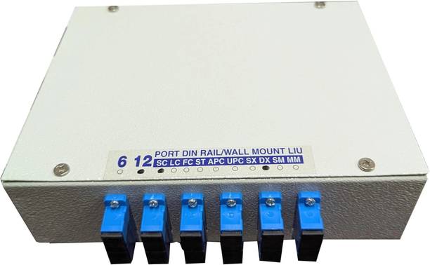 HANUTECH 12 Port SC/UPC Din Rail Fiber Box, Pigtail Loaded Patch Panel Distribution Board