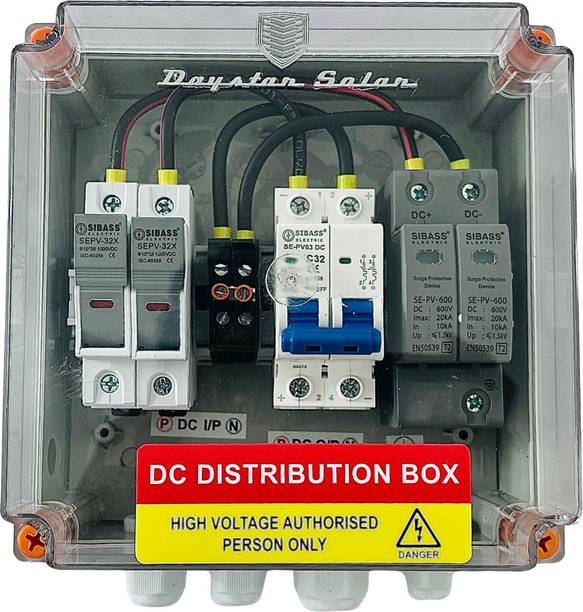 DAYSTAR SOLAR DCDB BOX 2 IN 1 OUT 32A 2 POLE 800V MCB, 30A DC FUSE/1000V ,600 VDC DC SPD Distribution Board