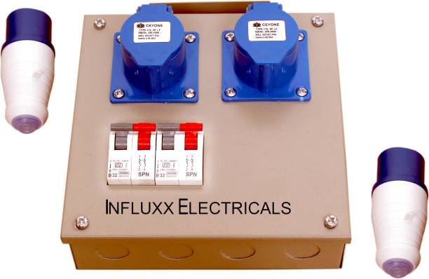 Influxx Inflx_107 Industrial 3 Pin Plug and Socket with Panel Board , DP MCB Distribution Board