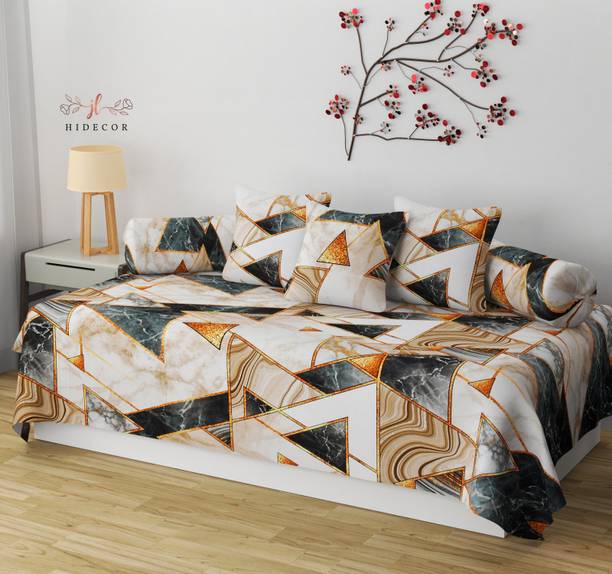 HIDECOR Cotton Geometric Diwan Set