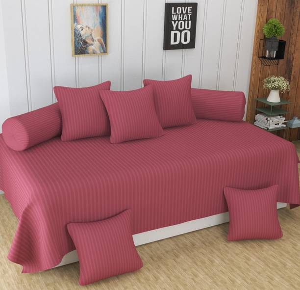 Homefab India Cotton Striped Diwan Set