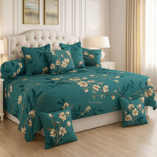 Amrange Polycotton Floral Diwan Set