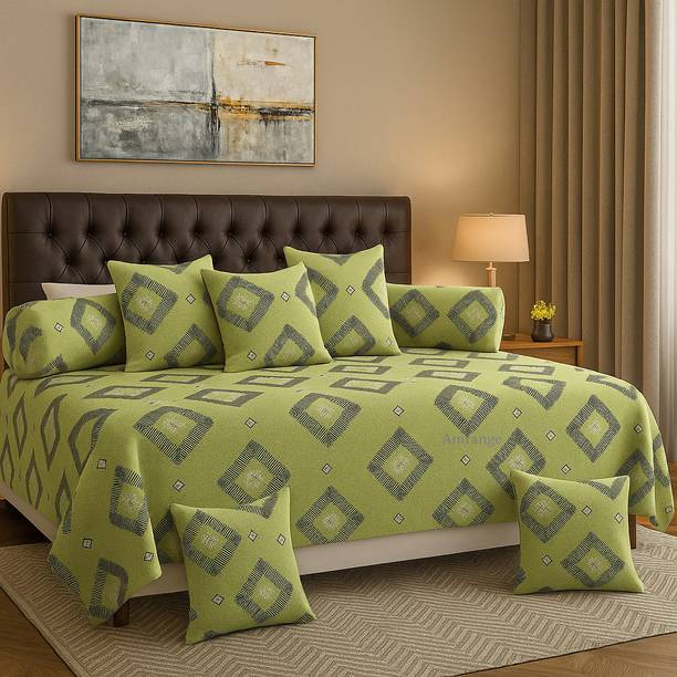 Amrange Polycotton Checkered Diwan Set