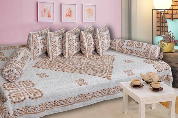 SkyKross Cotton Floral Diwan Set