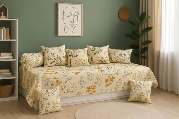 Amrange Cotton Floral Diwan Set