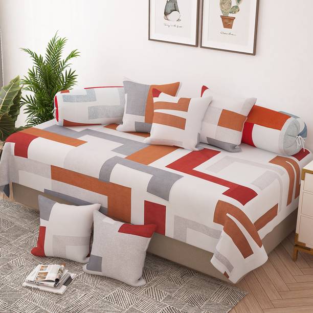 Story@home Polyester Abstract Diwan Set