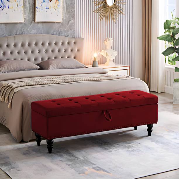 TFS Golden Nail-Head Tufted Sofa/Settee 2 Seater with Storage Box For Bedroom/Living Foam Settee