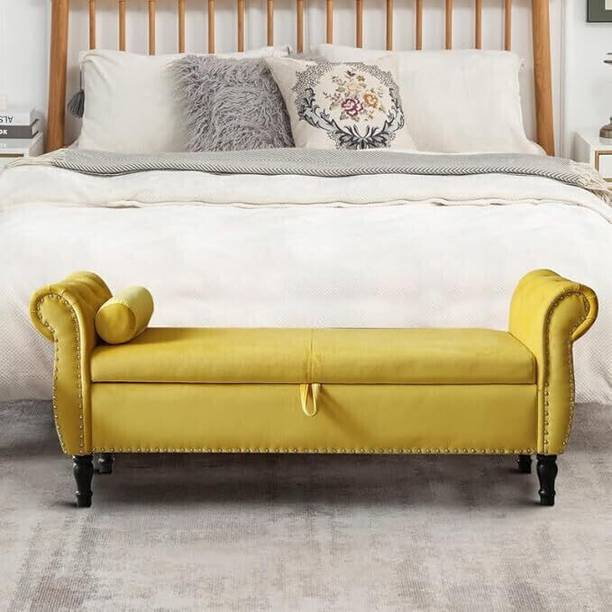 MAJESTIC MART Modern Storage Bench Sofa/Settee/Chaise/Lounger/ for Living & Bed Rooms/Office Solid Wood Settee