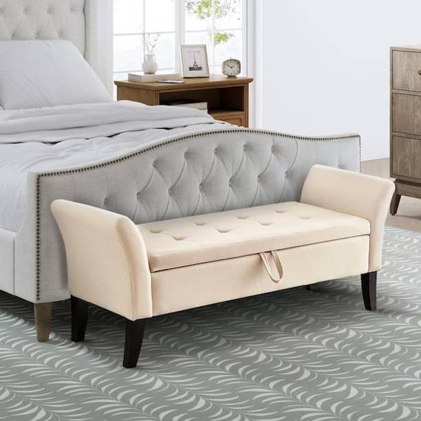 TFS Classic Luxury Design 2 Seater Sofa/Bench with Storage Box For Home/Office Solid Wood Settee