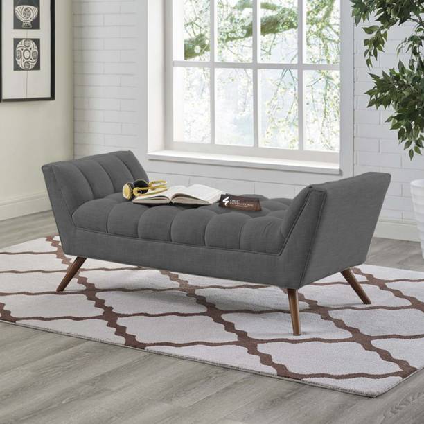 CRUZ INTERNATIONAL Ottoman 3-Seater Sofa Bench - Comfortable Fabric Couch for Living Room & Bedroom Solid Wood Settee