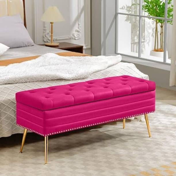 MAJESTIC MART Luxurious Storage Bench 2 Seater Sofa Settee Ottoman for Living Room/Home/Office Solid Wood Settee