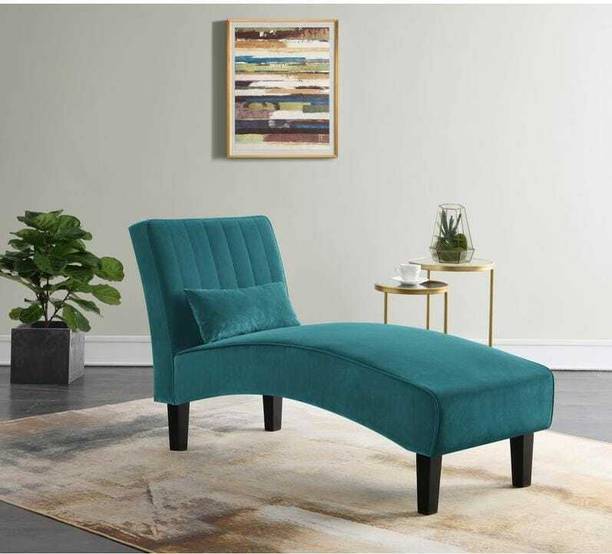 TFS Velvet Stylish Chaise Lounger for Bedroom Living Room Office Reception Solid Wood Lounger