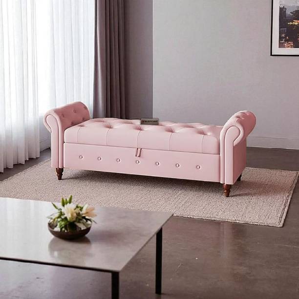 MAJESTIC MART Premium Tufted Storage Ottoman Bench for Bedroom Sofa Settee for Livingroom,Home Solid Wood Settee