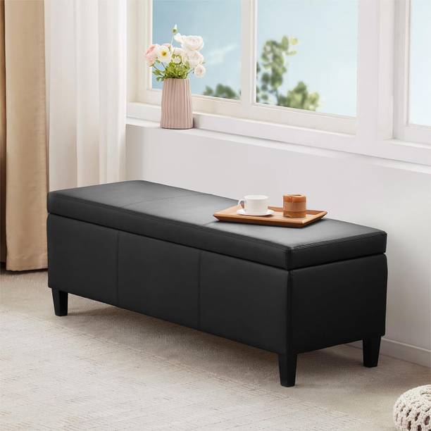 MAJESTIC MART Luxurious leather ottoman/bench with storage sofa for home/livingroom/office Leather Settee