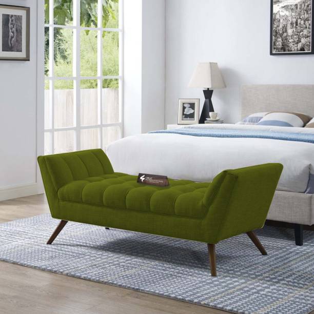 CRUZ INTERNATIONAL Ottoman 3-Seater Sofa Bench - Comfortable Fabric Couch for Living Room & Bedroom Solid Wood Settee