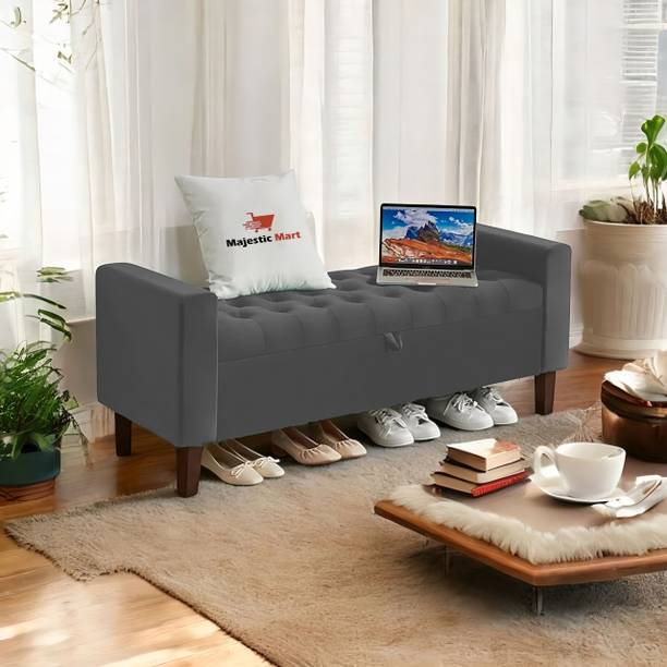 MAJESTIC MART 2 Seater with Storage Sofa Settee Ottoman Diwan Couch for Home and Living Room Solid Wood Diwan