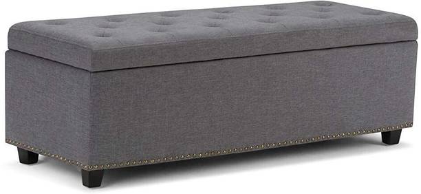Decorhand Upholstered Flip top Storage Bench Fabric Settee