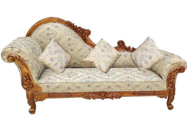 ALFA WOODEN NEST Royal Heritage Handicraft Solid Wood Luxury Diwan with Antique Finish Solid Wood Diwan