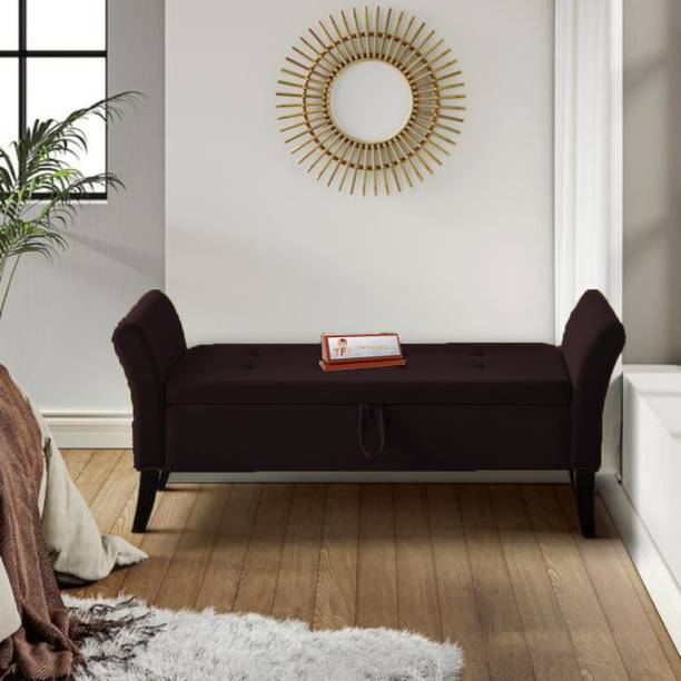 TFS Soft Velvet Fabric 3 Seater Sofa/Bench with Box for Home/Office Solid Wood Settee