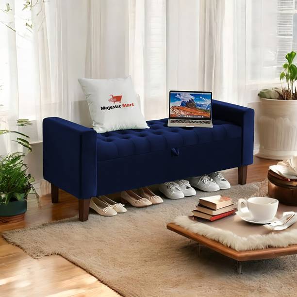 MAJESTIC MART 2 Seater with Storage Sofa Settee Ottoman Diwan Couch for Home and Living Room Solid Wood Diwan