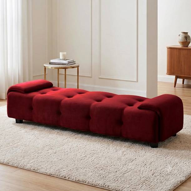 Wu Dtimber Velvet Fabric Upholstered End-of-Bed Bench | Modern Lounge Seating Bench Engineered Wood Settee