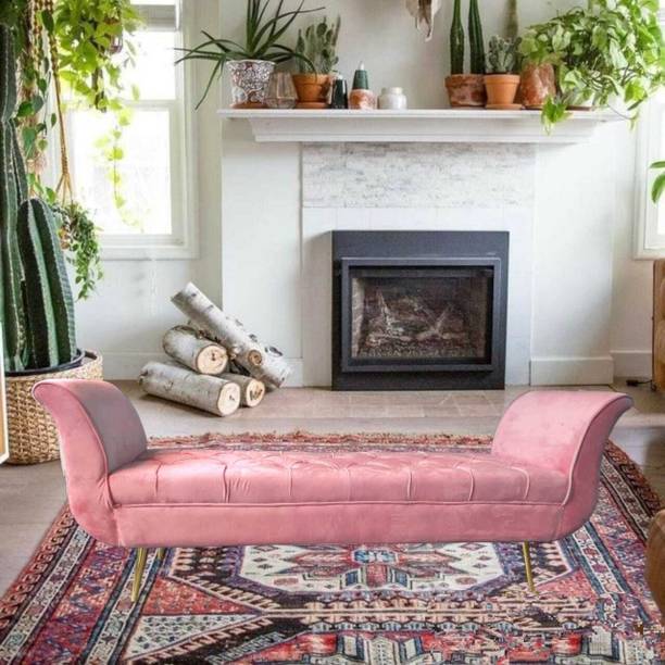 TFS Luxury Cordelia Bench tufted button velvet fabric 2 seater Solid Wood Settee