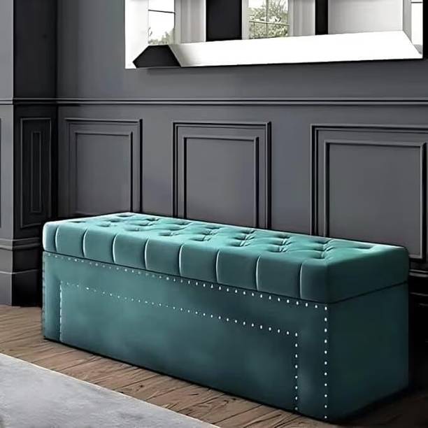Wu Dtimber Upholstered Storage Ottoman Bench with Tufted Cushion Living Room & Bedroom Solid Wood Settee