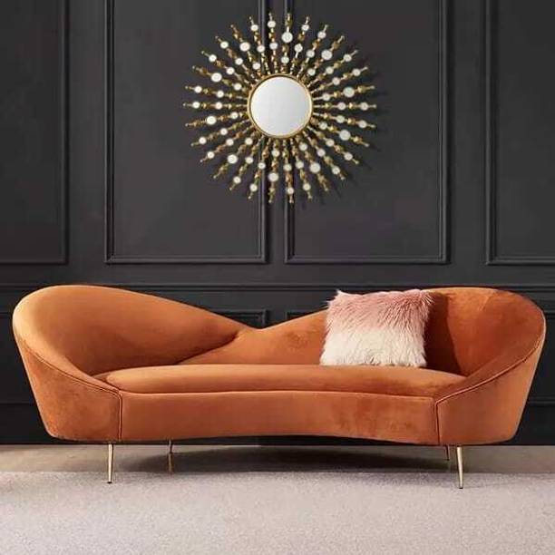 India wood mart Velvet Luxury Couch Rosewood 3-Seater Settee Sofa Diwan Couch Engineered Wood Diwan