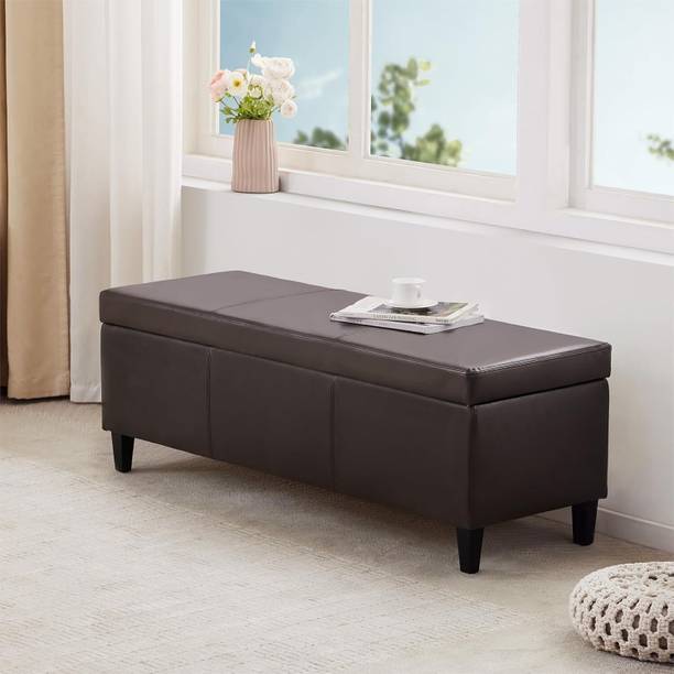 MAJESTIC MART Luxurious leather ottoman/bench with storage sofa for home/livingroom/office Leather Settee