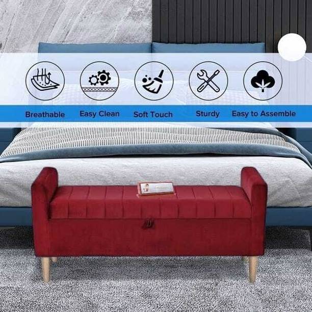 TFS Classic Chusion Velvet Fabric Settee/Sofa for Bedroom/Livingroom 2 setter Solid Wood Settee