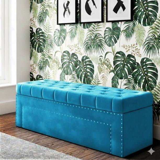 Wu Dtimber Upholstered Storage Ottoman Bench with Tufted Cushion Living Room & Bedroom Solid Wood Settee