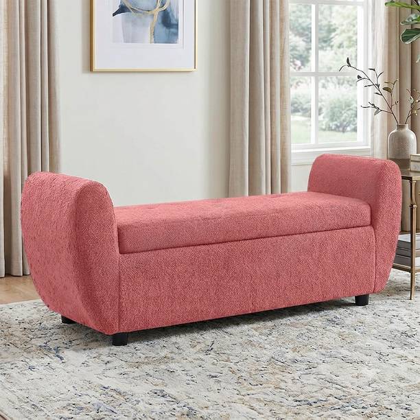 Wu Dtimber Upholstered End-of-Bed Bench with Hidden Storage | White Foam Settee