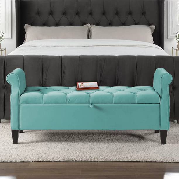 TFS Luxury Roll-Arm 2 Setter Sofa/Bench/Settee with Storage Box For Bedroom/Living Solid Wood Settee