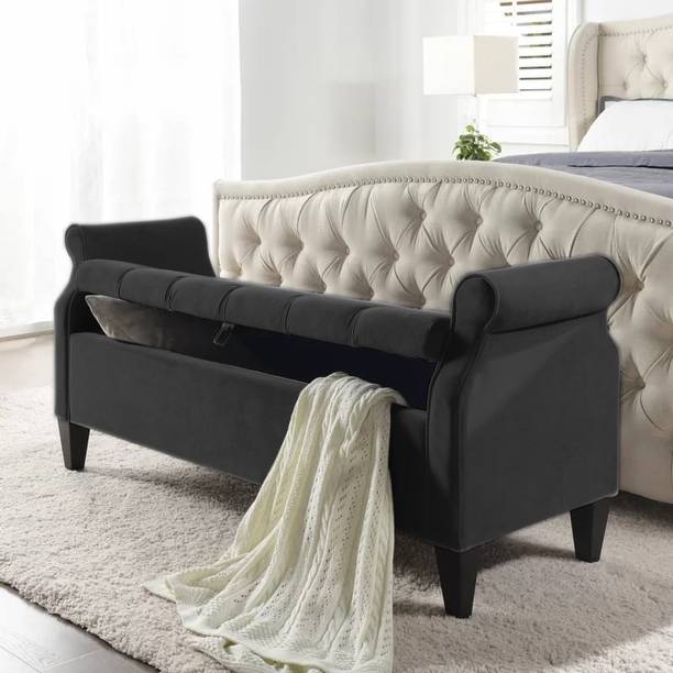 TFS Luxury Roll-Arm 2 Setter Sofa/Bench/Settee with Storage Box For Bedroom/Living Solid Wood Settee