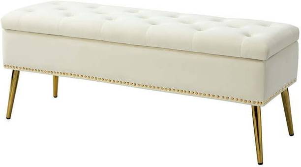 MAJESTIC MART Luxurious Velvet Fabric Ottoman Bench Couch with storage for Room & Office Foam Settee