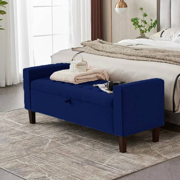 TFS Royal Premium Velvet Fabric Tufted Sofa/Bench 2 Seater for Bedroom/Livingroom Solid Wood Settee