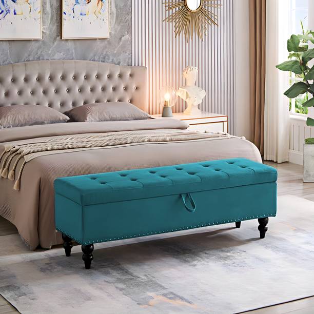 TFS Golden Nail-Head Tufted Sofa/Settee 3 Seater with Storage Box For Bedroom/Living Foam Settee