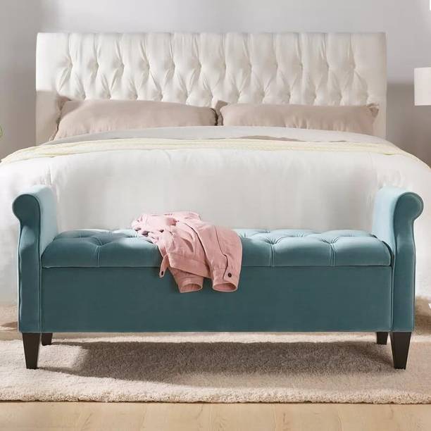 MAJESTIC MART Luxurious Roll-Arm 2 Seater Sofa/Bench/Settee with Storage For Bed & Living Room Solid Wood Settee