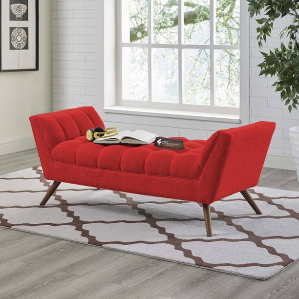 CRUZ INTERNATIONAL Ottoman 3-Seater Sofa Bench - Comfortable Fabric Couch for Living Room & Bedroom Solid Wood Settee