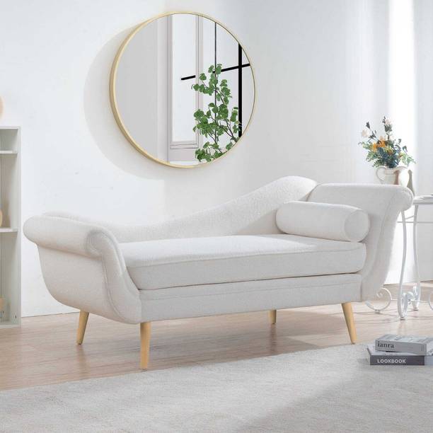 Soul Light Art Chaise Lounge with Scroll Arms Solid Wood Settee