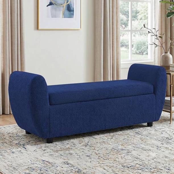 Wu Dtimber Upholstered End-of-Bed Bench with Hidden Storage | White Foam Settee