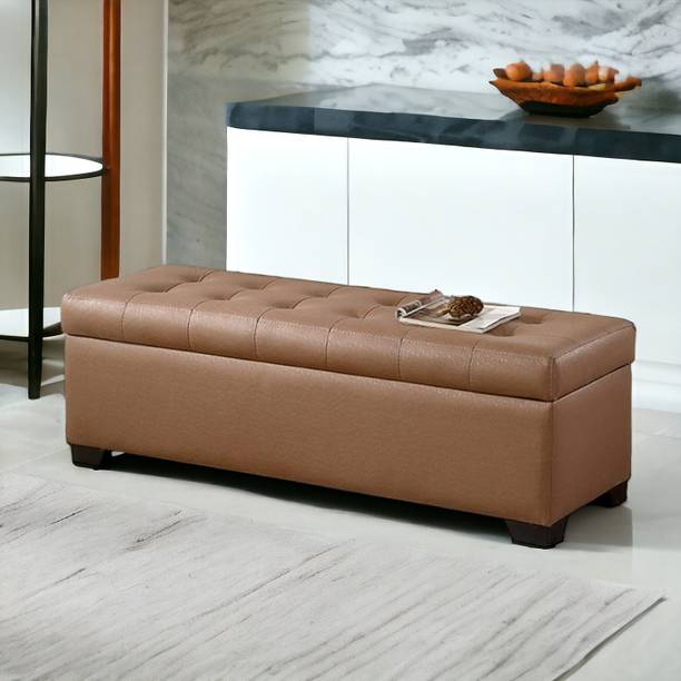 CRUZ INTERNATIONAL Velvet Fabric Ottoman Bench Couch with storage for Room & Office Solid Wood Settee