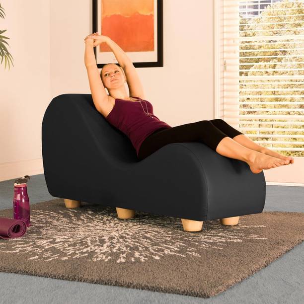 Wu Dtimber Premium Curved Yoga Chaise Lounge Chair Modern Relaxing Chaise Sofa Solid Wood Settee