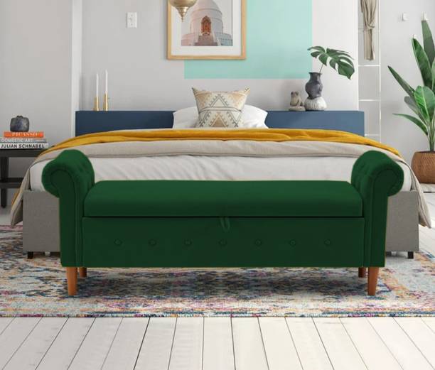 TFS Premium Evergreen Button Tufted 3 Seater Settee/Sofa for Bedroom/Living room Solid Wood Settee