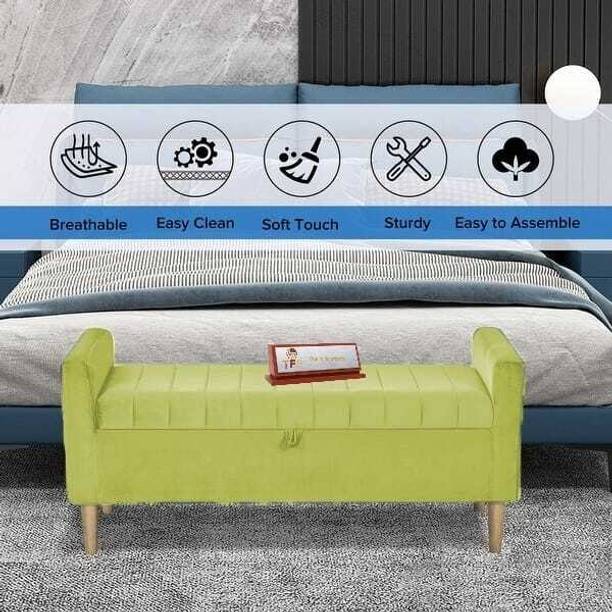 TFS Classic Chusion Velvet Fabric Settee/Sofa for Bedroom/Livingroom 3 setter Solid Wood Settee